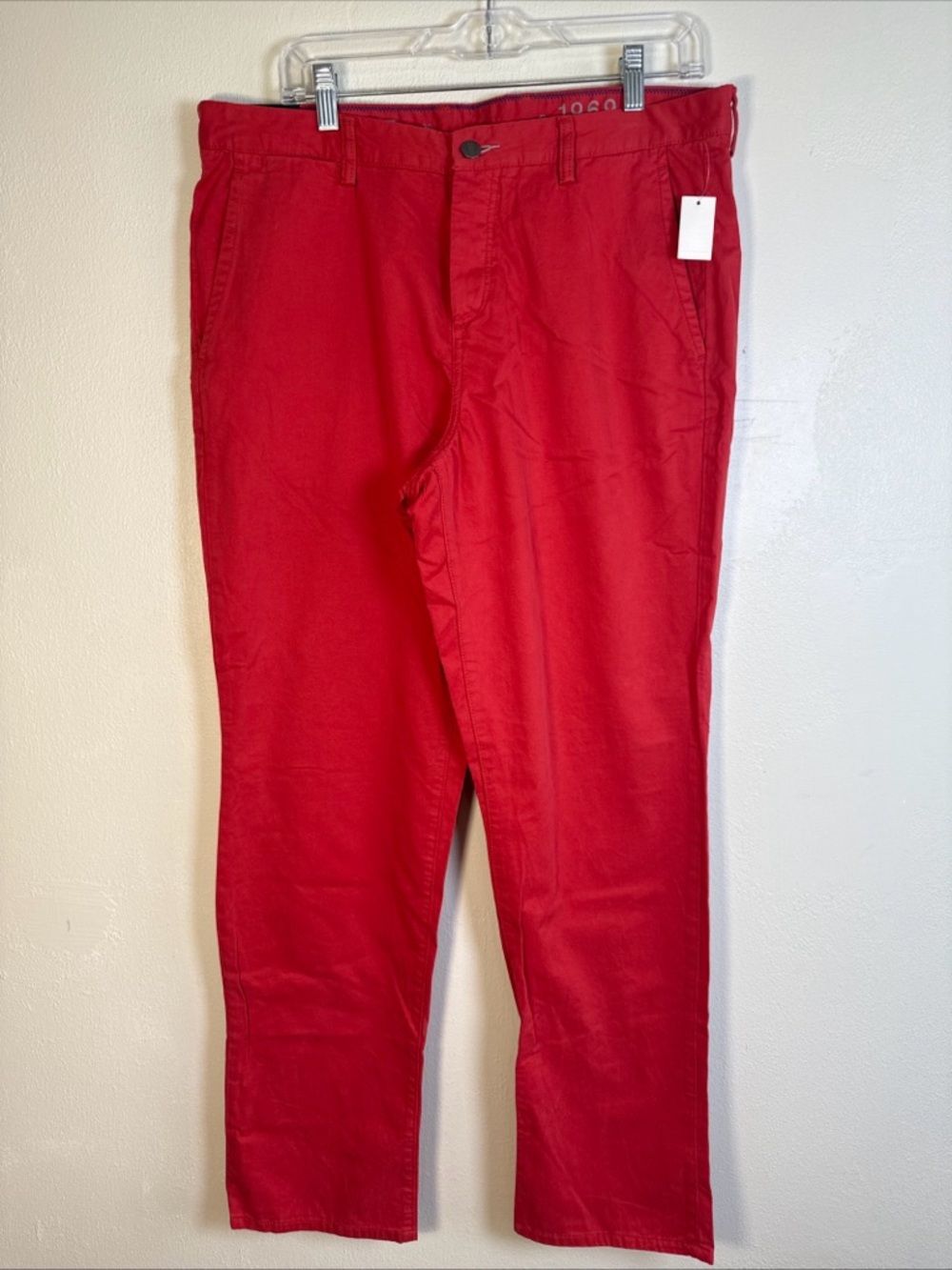 Gap Dress Pant 34 x 32 Slim Red Slack Chino Trouser Cotton 1969 Men’s New NWT